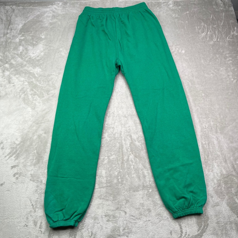 VTG Hanes Sport Sweatpants Men XL Green Solid Fleece Lined Elastic Waist Joggers